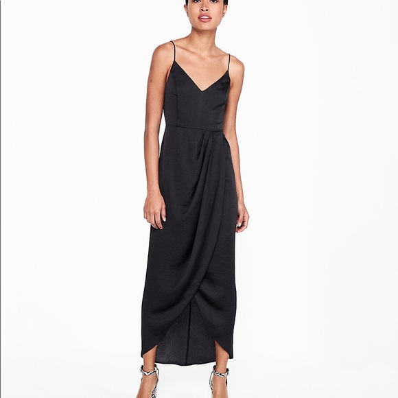 Express Dresses & Skirts - Express Satin Faux Wrap Maxi Dress